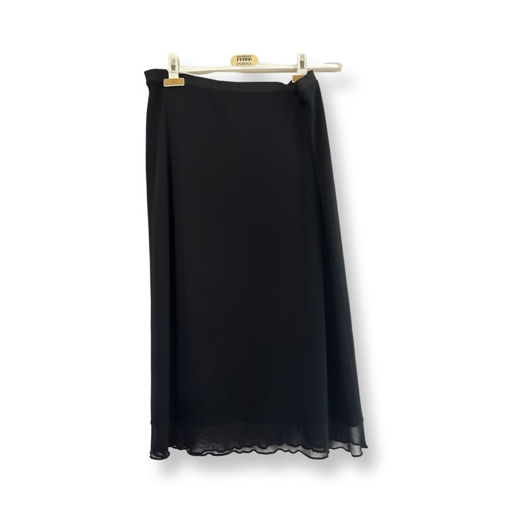 A/X ARMANI EXCHANGE BLACK SKIRT WITH SHEER TRIM SIZE L